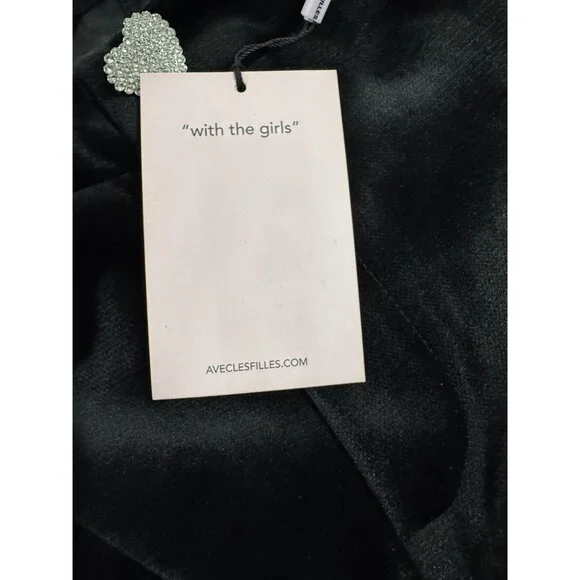 AVEC LES FILLES Women Black Velvet Dress Pants 2 - Picture 6 of 7